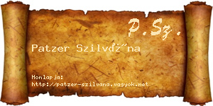 Patzer Szilvána névjegykártya